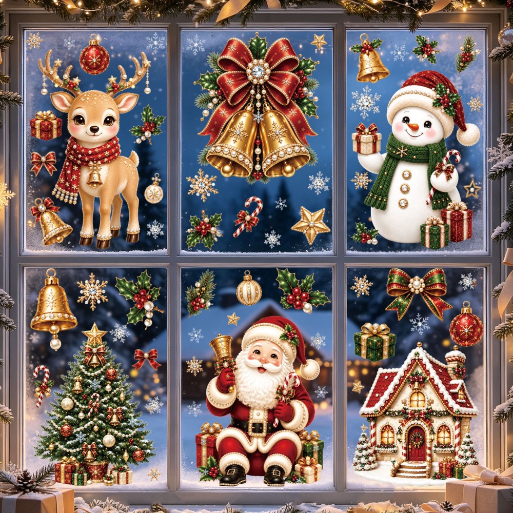 Home Bathroom Floor Tiles - Christmas 2027 New Window Stickers Cute