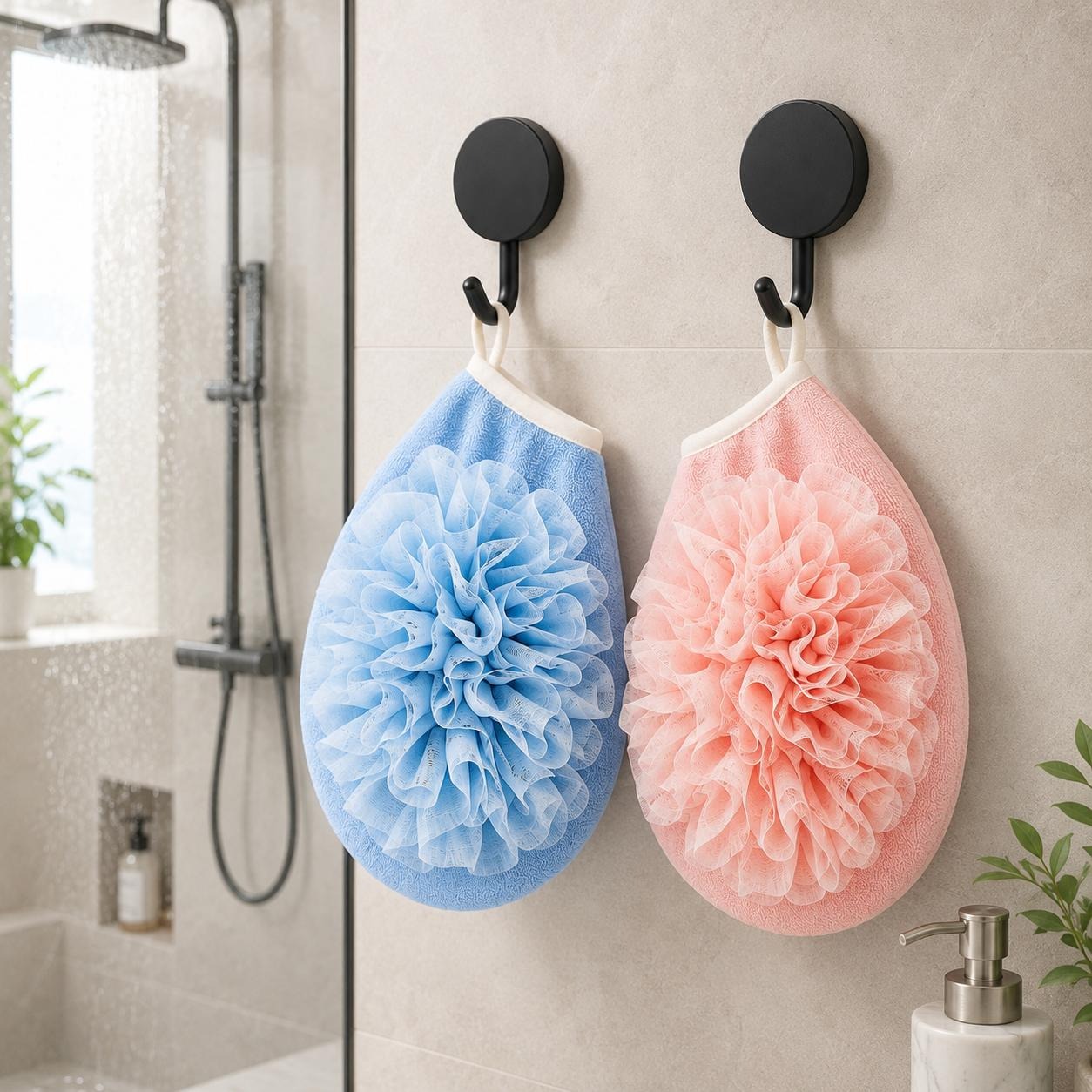 Home Bathroom Cleaning Kit - 2 Pairs of Bath Gloves +