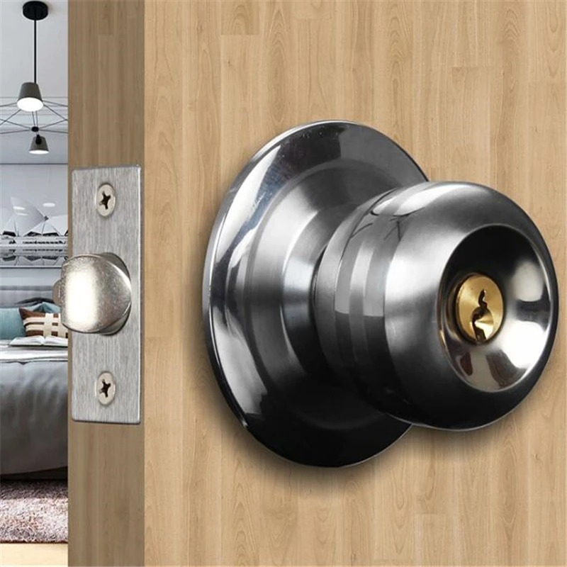 Home Bathroom Lock - Metal Round Door Knobset Aluminum Alloy