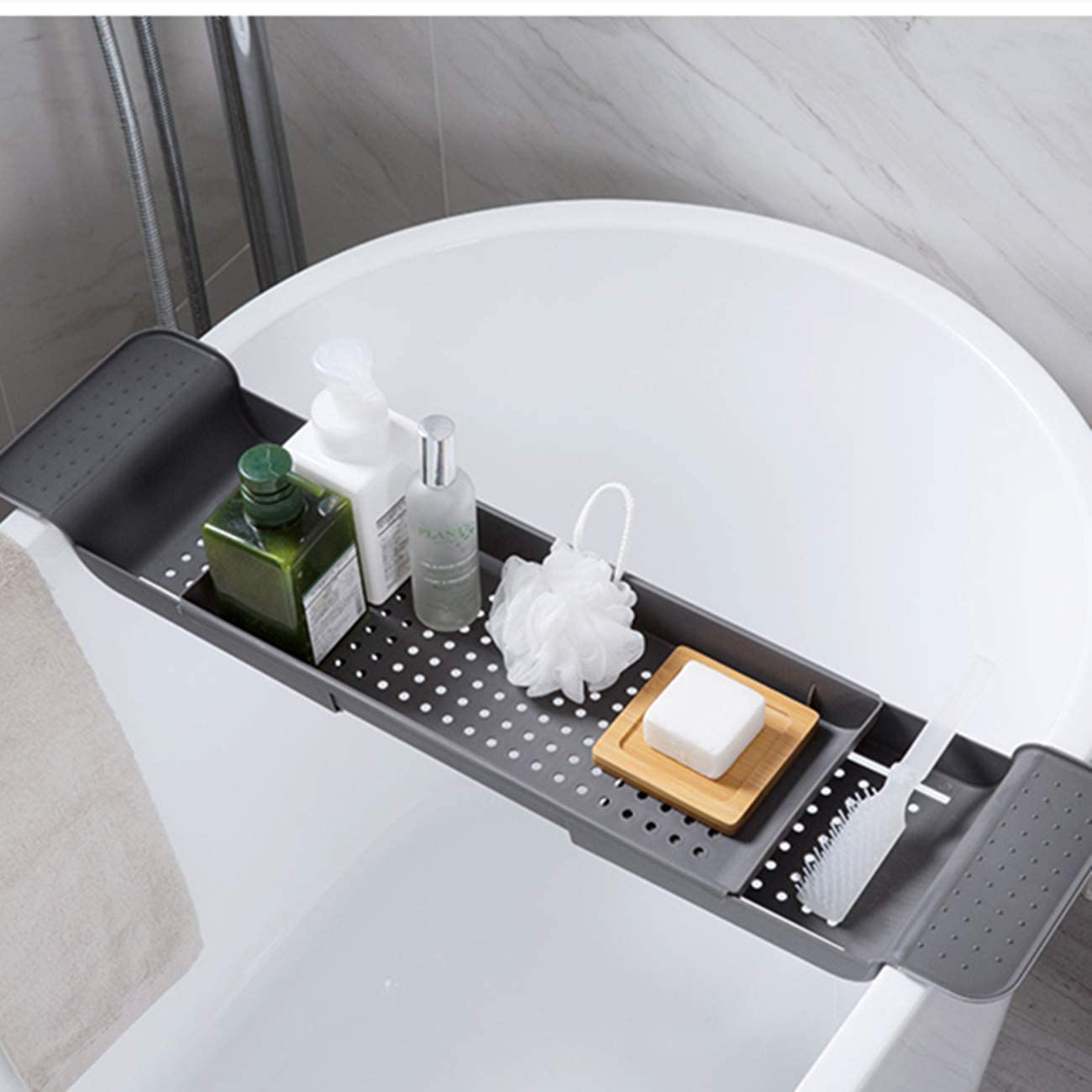 Bath Caddy Tray - Bath Shelf Caddy Tray Expandable Durable