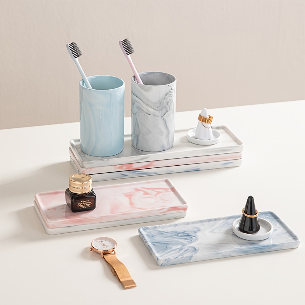 Home Bathroom Wash Basin - Bathroom Washbasin Tray Marble Patterned Rectangular