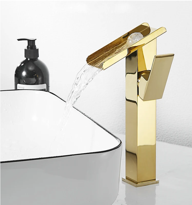 Becola Gold Brass Waterfall Wa - огляд і ціна Home Bathroom Wash Basin