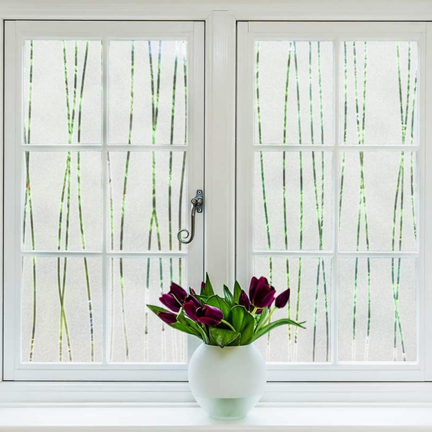Stripe Pattern Frosted Window  - огляд і ціна Home Bathroom Window Tint