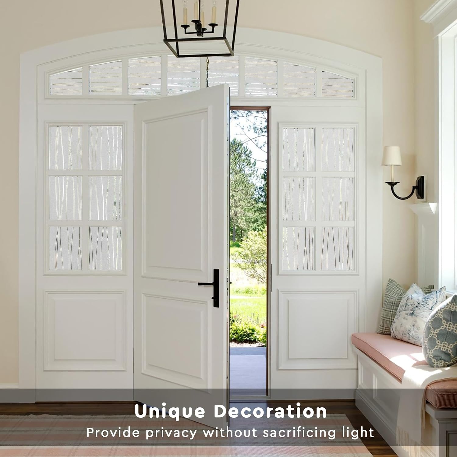 Stripe Pattern Frosted Window  - огляд і ціна Home Bathroom Window Tint