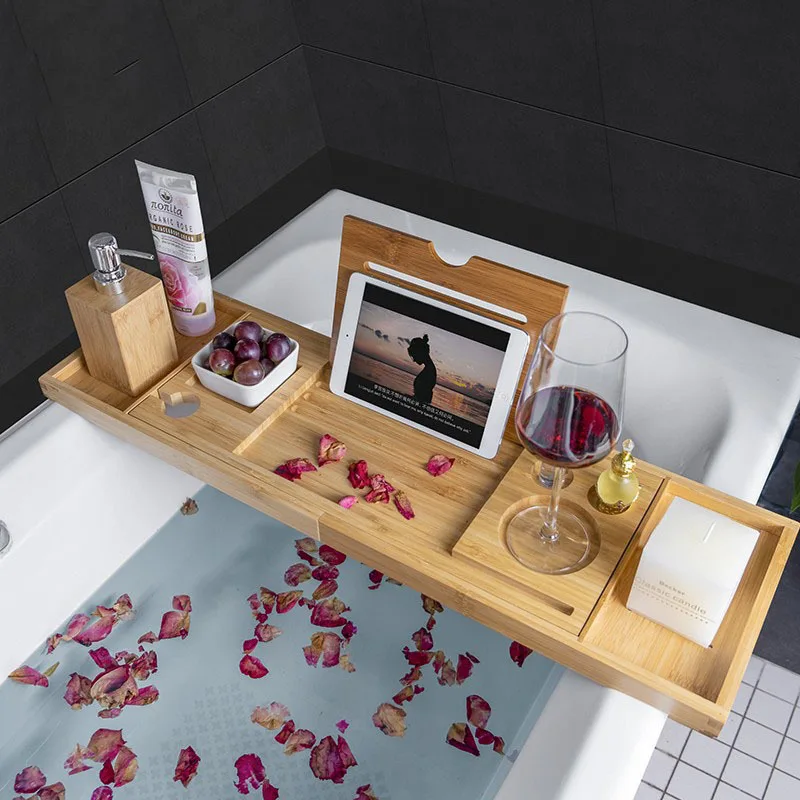Extendable Spa Bathtub Bamboo  - огляд і ціна Bath Caddy Tray