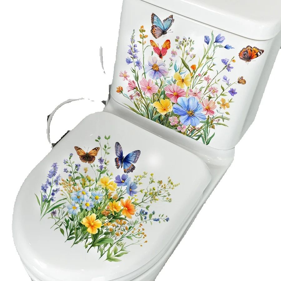 2PCS Fresh Flower & Butterfly  - огляд і ціна Home Bathroom Floor Tiles