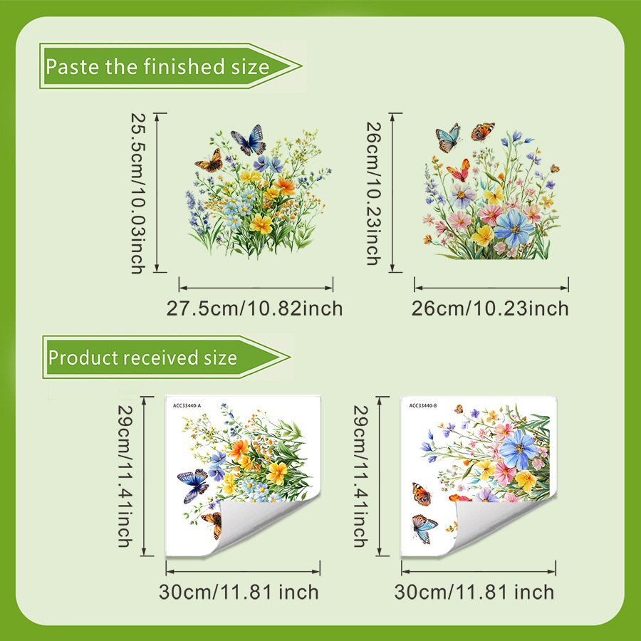 2PCS Fresh Flower & Butterfly  - огляд і ціна Home Bathroom Floor Tiles