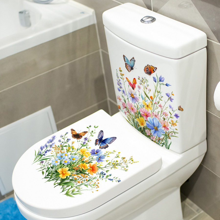 2PCS Fresh Flower & Butterfly  - огляд і ціна Home Bathroom Floor Tiles