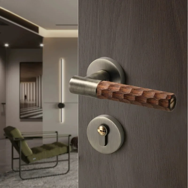 Wooden Door Handle Zinc Silent - огляд і ціна Home Bathroom Lock