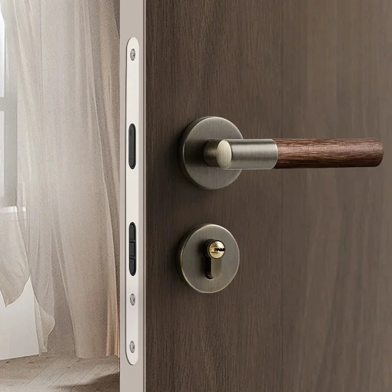 Wooden Door Handle Zinc Silent - огляд і ціна Home Bathroom Lock