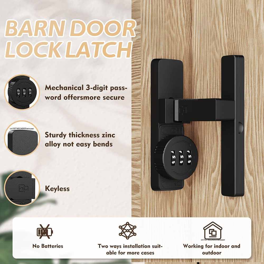 Security Barn Door Lock 3-Digi - огляд і ціна Home Bathroom Lock