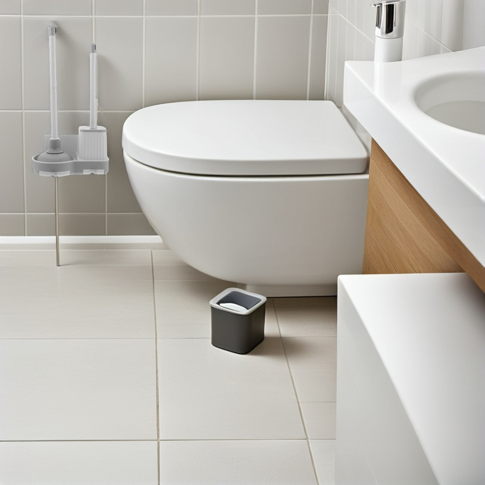 1Set Toilet Brush Set Wall-Mou - огляд і ціна Home Bathroom Cleaning Kit