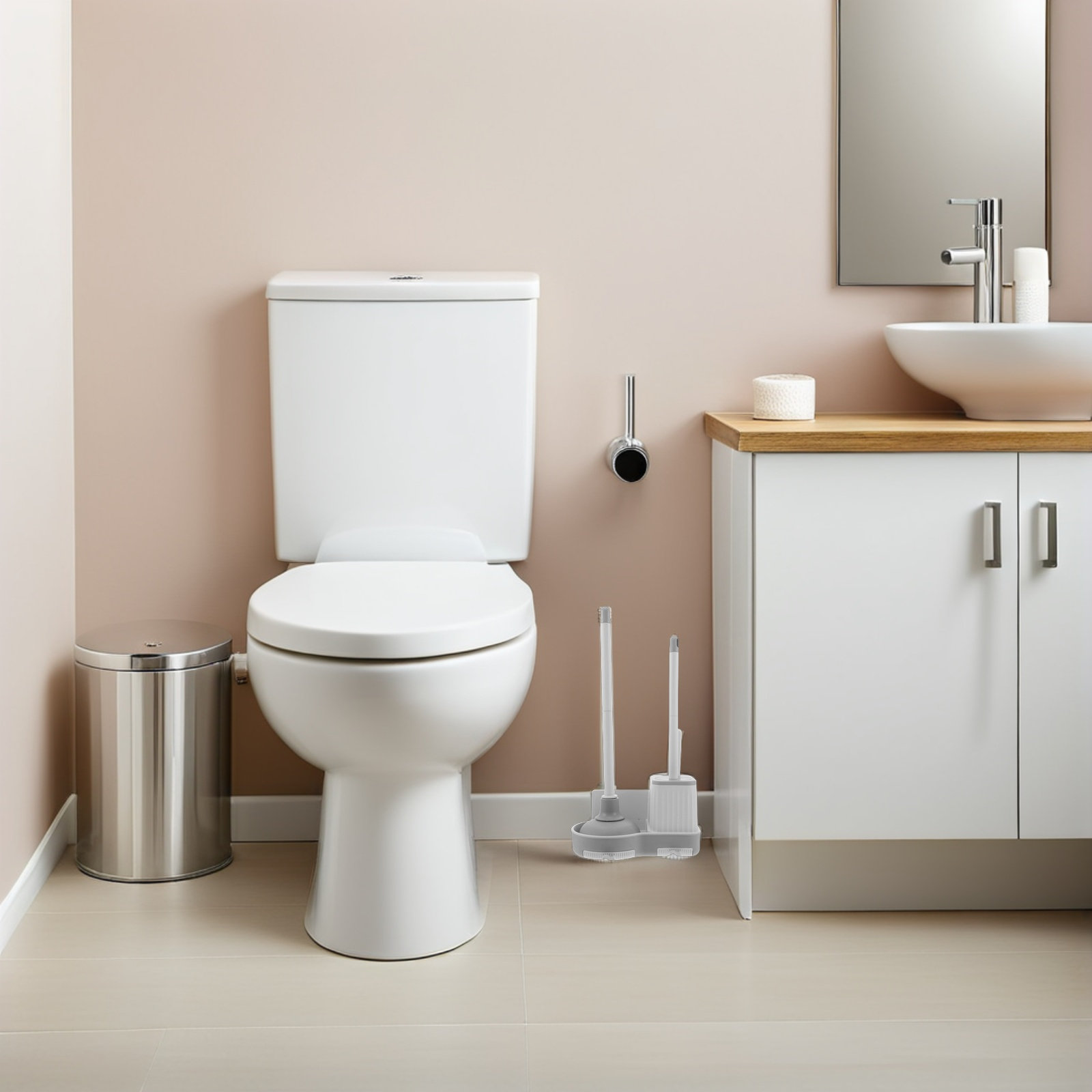 1Set Toilet Brush Set Wall-Mou - огляд і ціна Home Bathroom Cleaning Kit