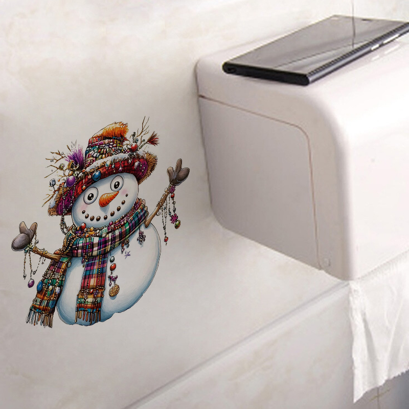 Funny Whimsical Snowman Sticke - огляд і ціна Home Bathroom Floor Tiles