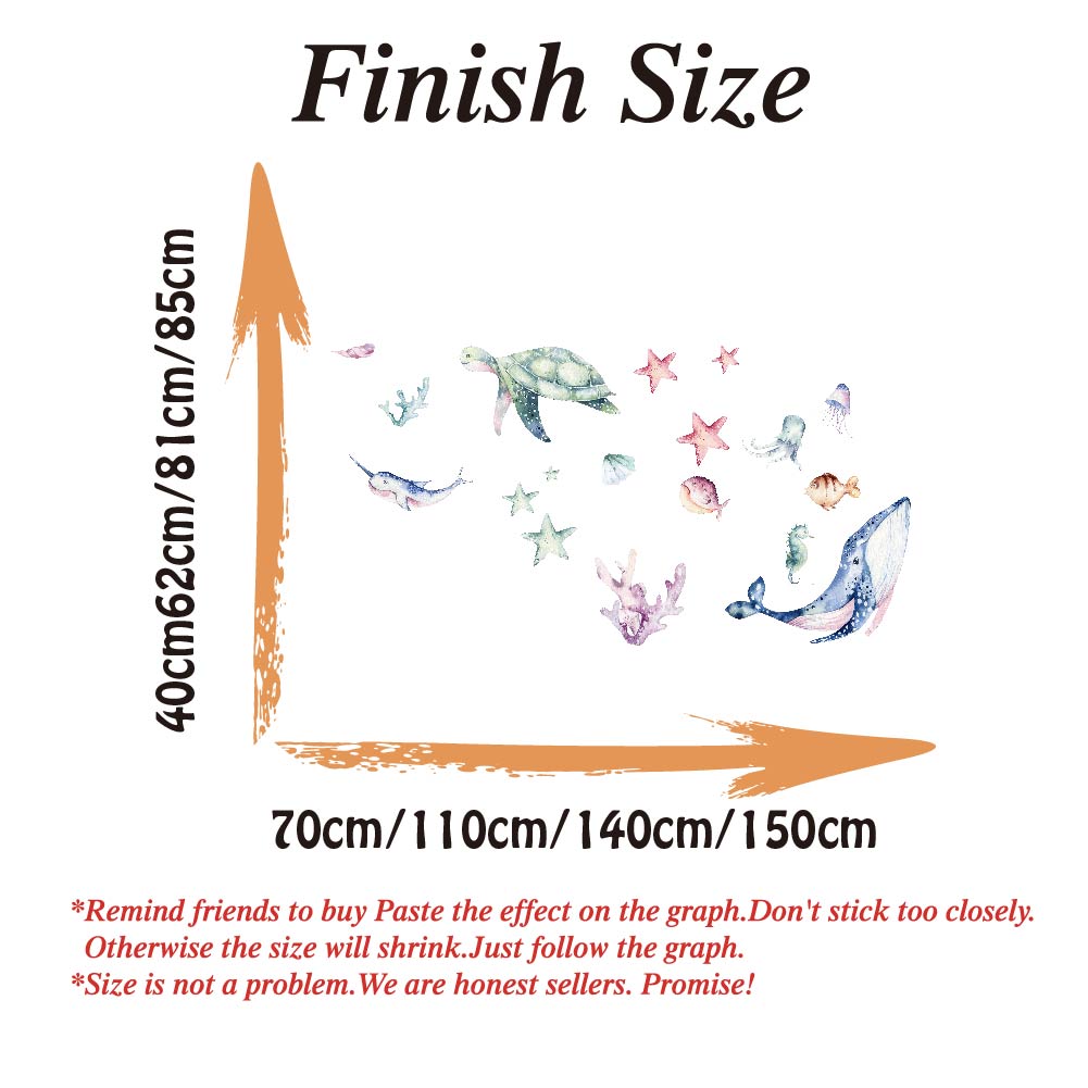 Watercolor Sea Life Ocean Wall - огляд і ціна Home Bathroom Floor Tiles
