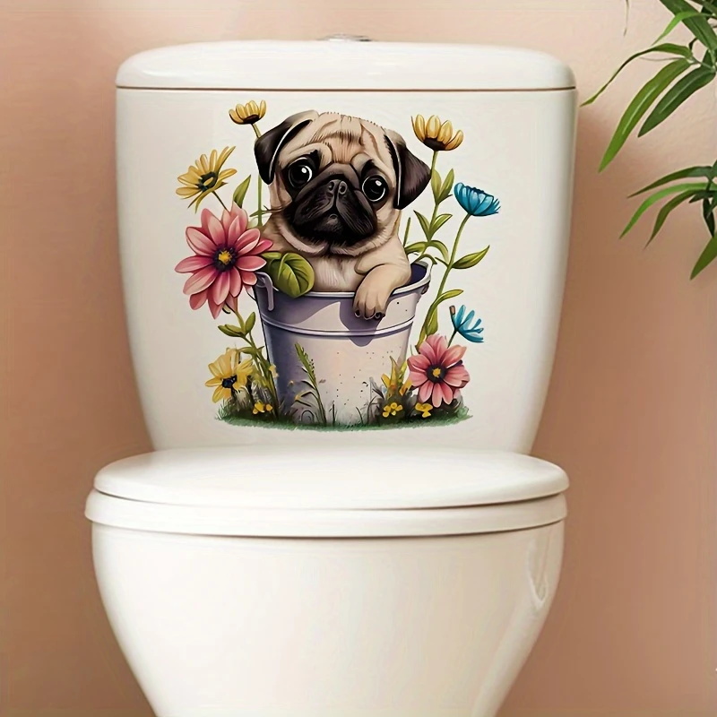 MT1244# Puppy & Flower Pot Toi - огляд і ціна Home Bathroom Floor Tiles