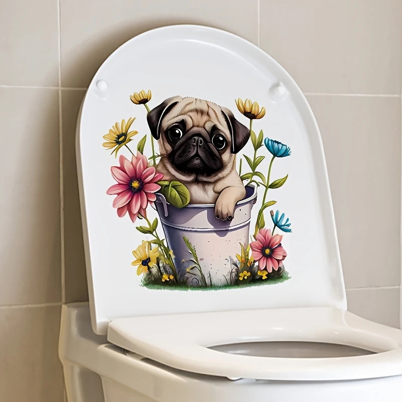MT1244# Puppy & Flower Pot Toi - огляд і ціна Home Bathroom Floor Tiles