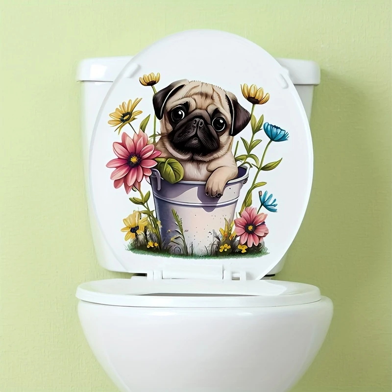 MT1244# Puppy & Flower Pot Toi - огляд і ціна Home Bathroom Floor Tiles