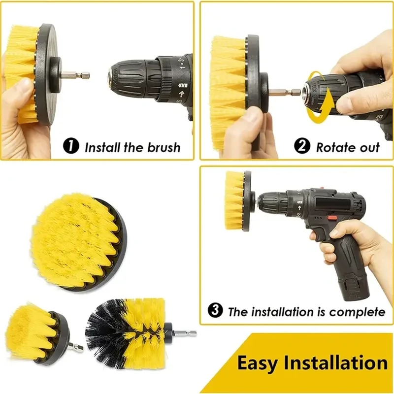 3 pcs/set drill brush set powe - огляд і ціна Home Bathroom Cleaning Kit