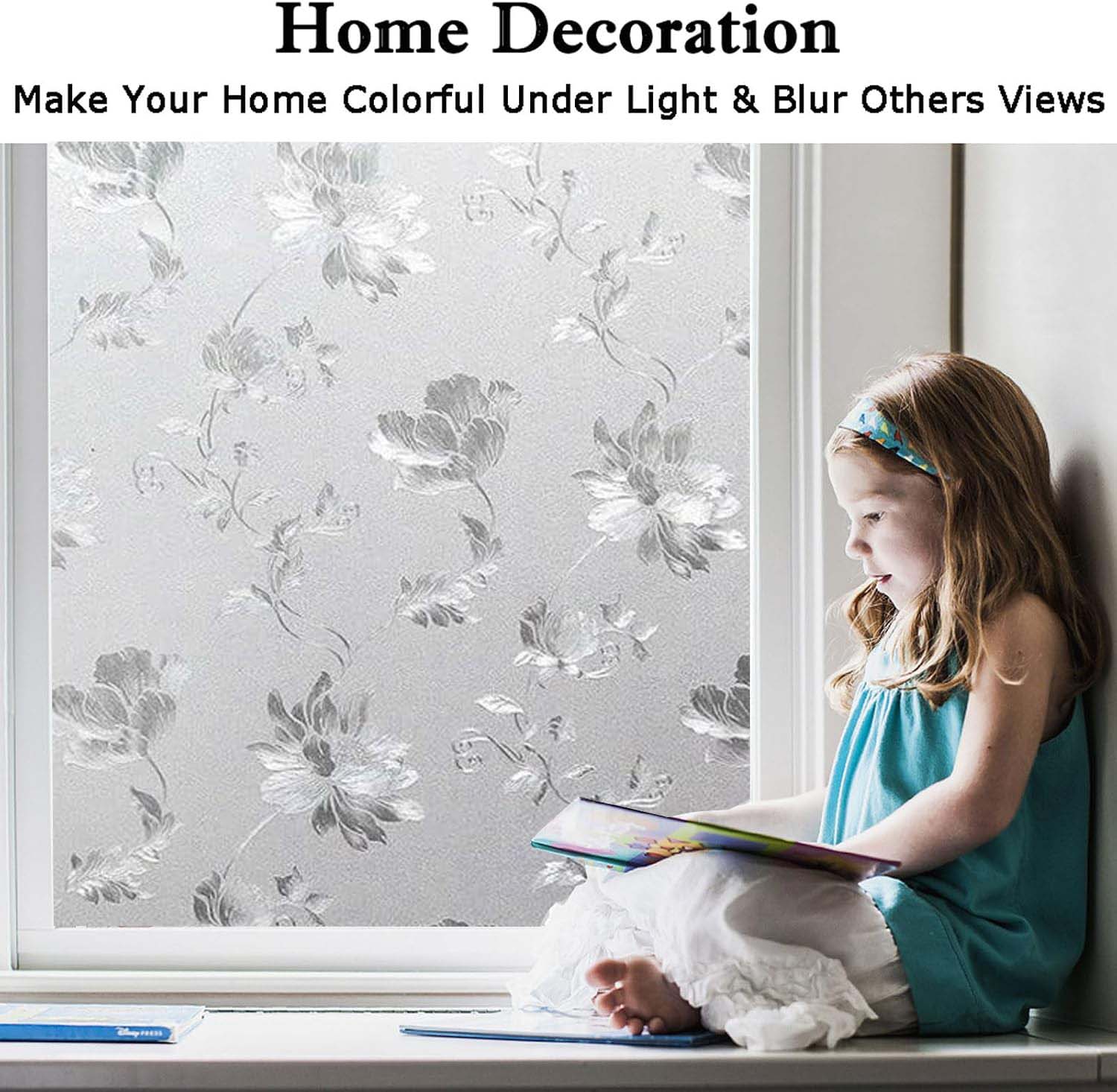 Floral Frosted Window Privacy  - огляд і ціна Home Bathroom Window Tint