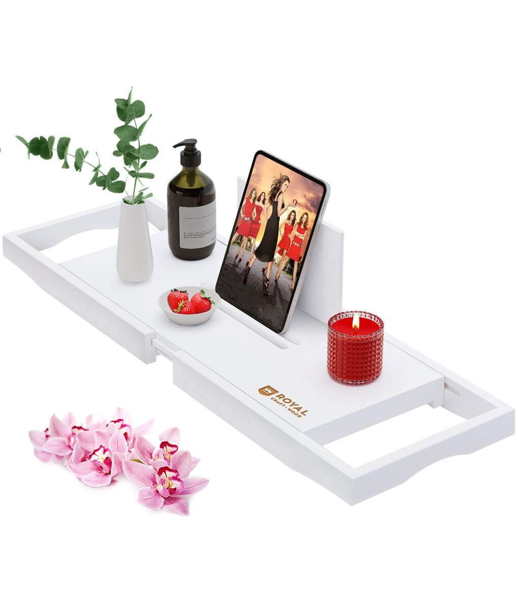 Luxury Expandable Bamboo Batht - огляд і ціна Bath Caddy Tray