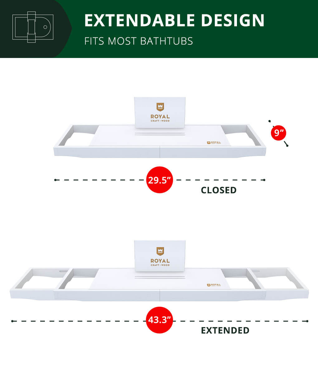 Luxury Expandable Bamboo Batht - огляд і ціна Bath Caddy Tray
